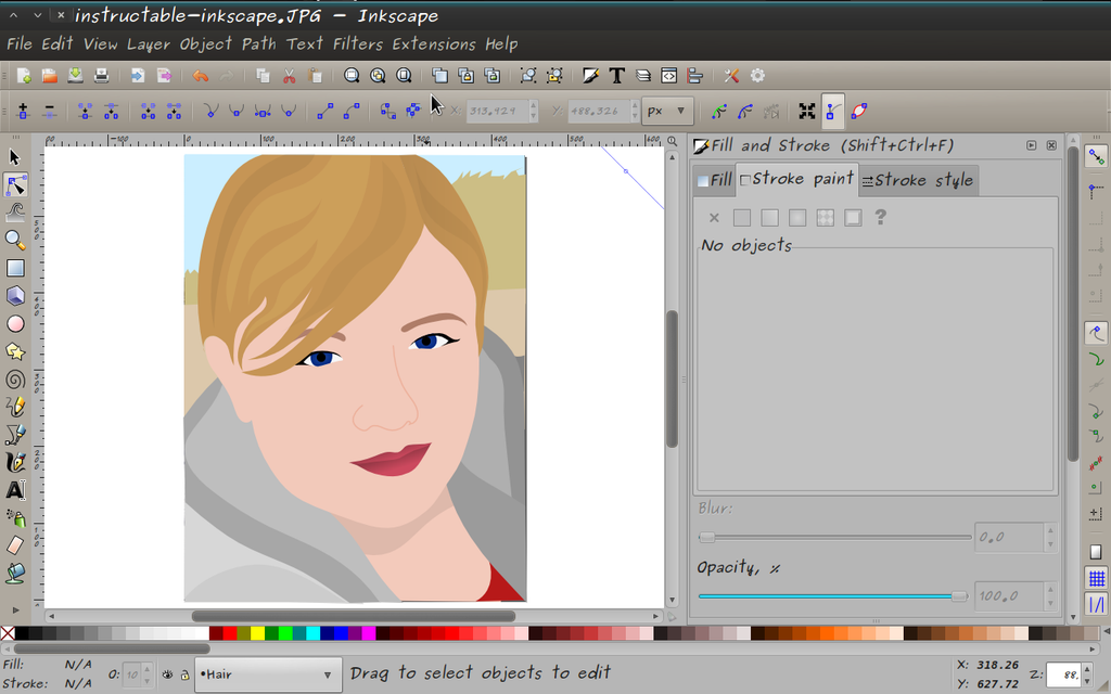 Drawing Vector Portraits On Inkscape 13 Steps Instructables
