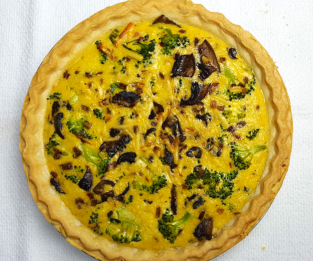Broccoli, Mushroom, and Gouda Quiche 6 Steps (with Pictures