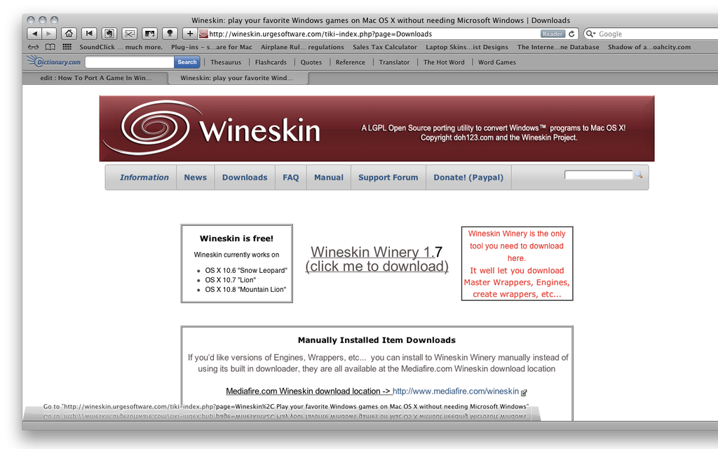 Wineskin games for mac iso