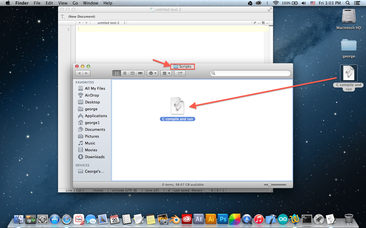 how to run c code on mac