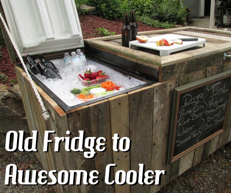 Awesome Rustic Cooler From Broken Refrigerator and Pallets 11 Steps