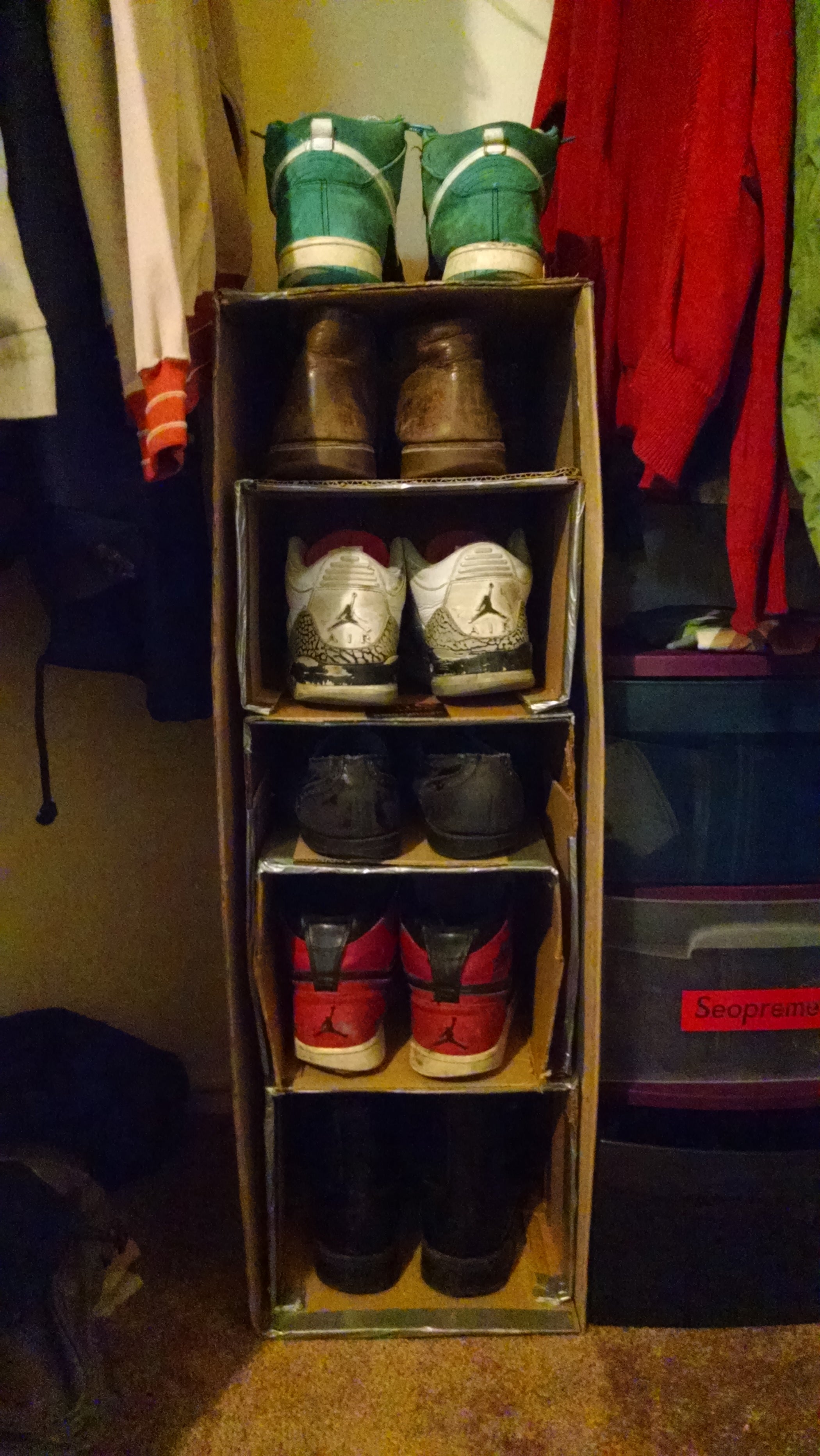 Modular Cardboard Shoe Rack 3 Steps Instructables