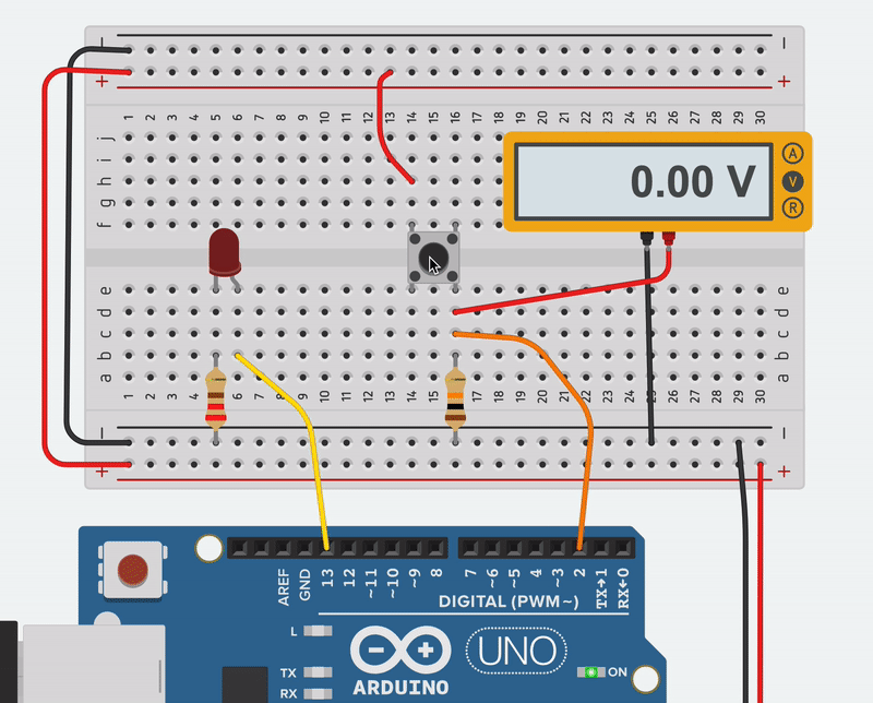 Digital Input With a Pushbutton With Arduino in Tinkercad | Trybotics