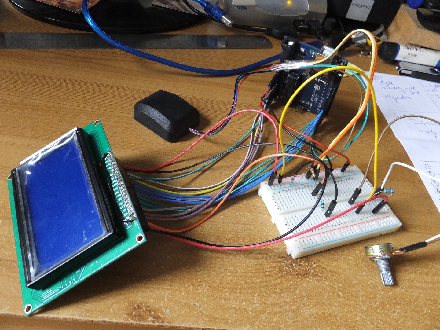 Arduino GPS Speedometer With a Ks0108 - 128x64 GLCD (display) | Trybotics