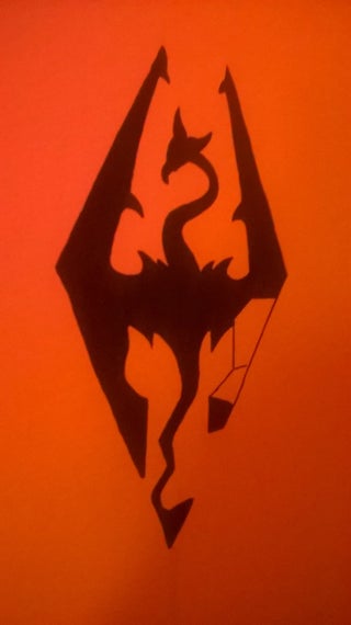 Drawing Skyrim Logo On A Wall 5 Steps Instructables