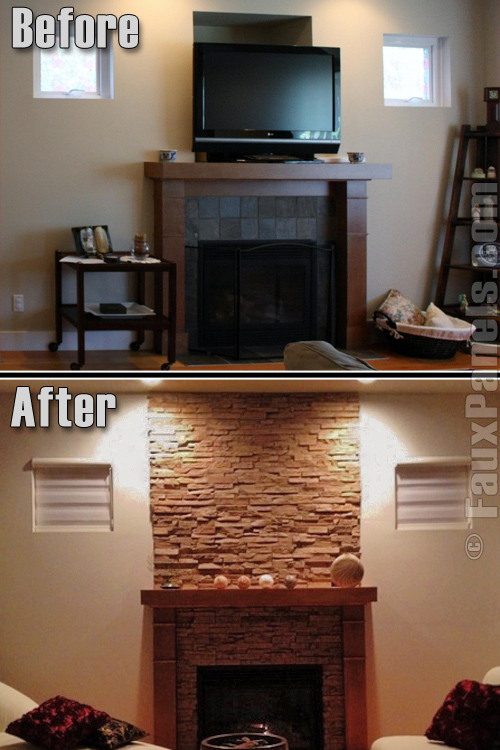 Updating Fireplace With Faux Stone Panels Instructables