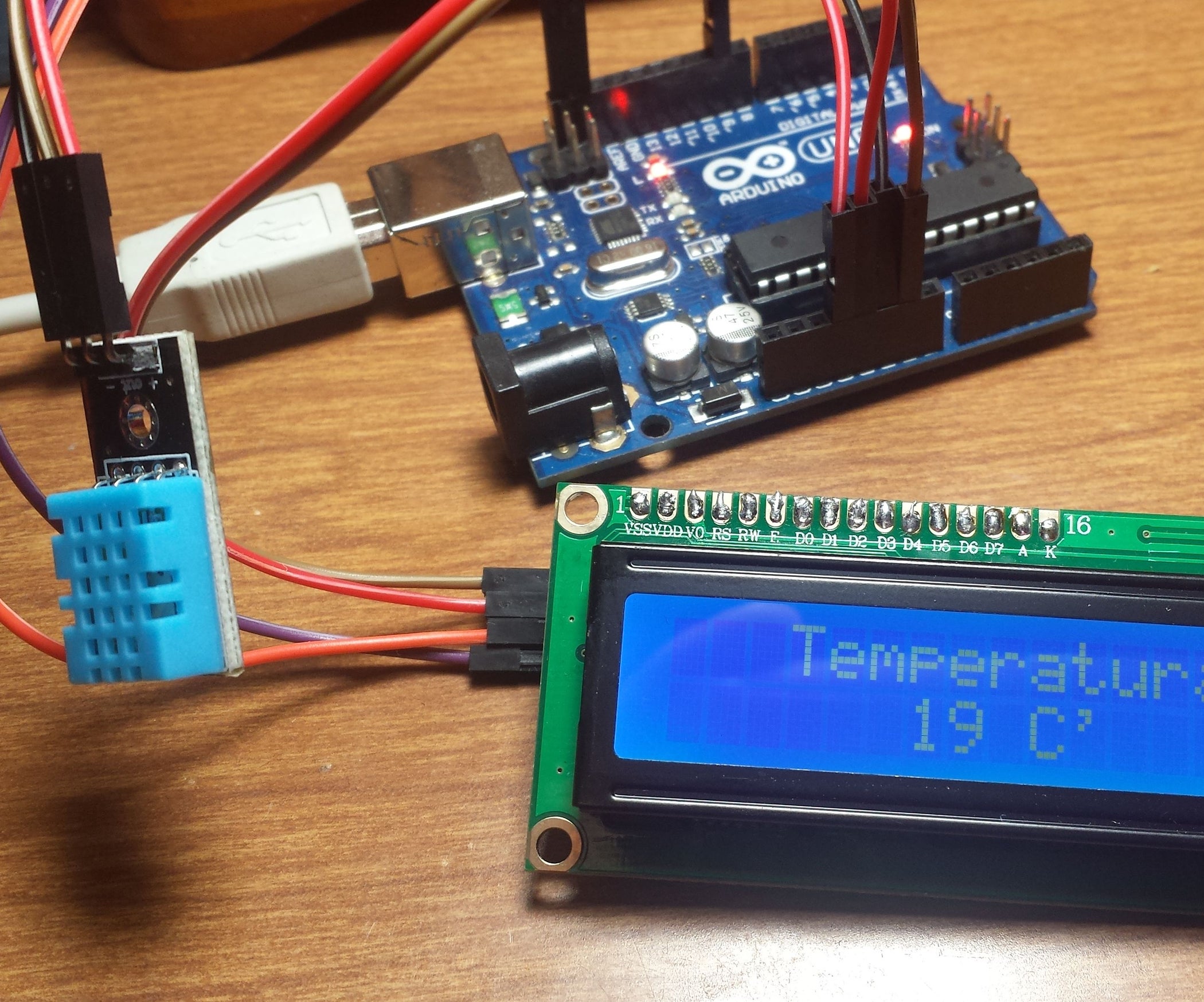 Mostrar Temperatura En Display Con Sensor Dht11 Y Arduino Instructables 9639