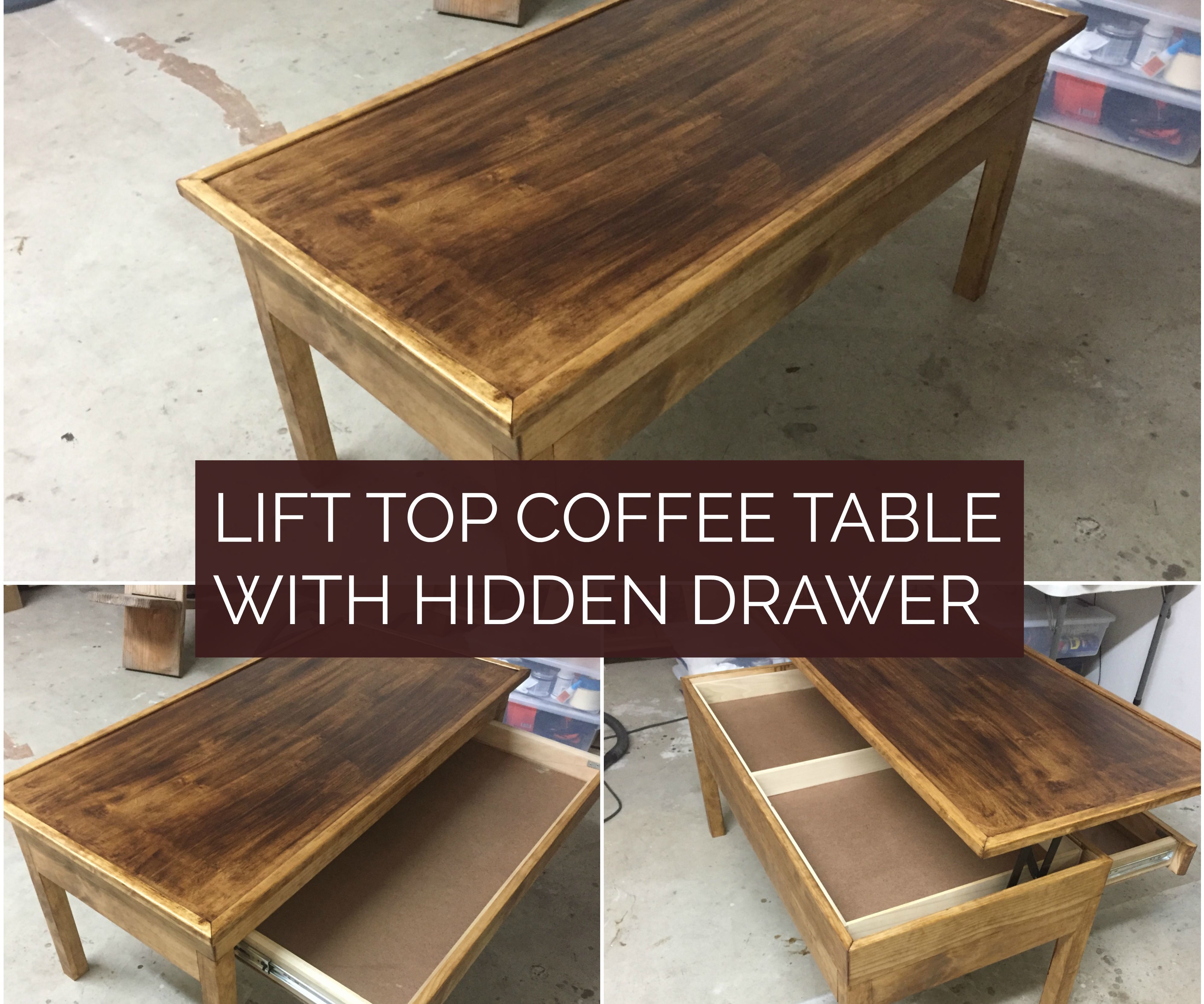 Lift Top Coffee Table W Hidden Drawer 6 Steps With Pictures