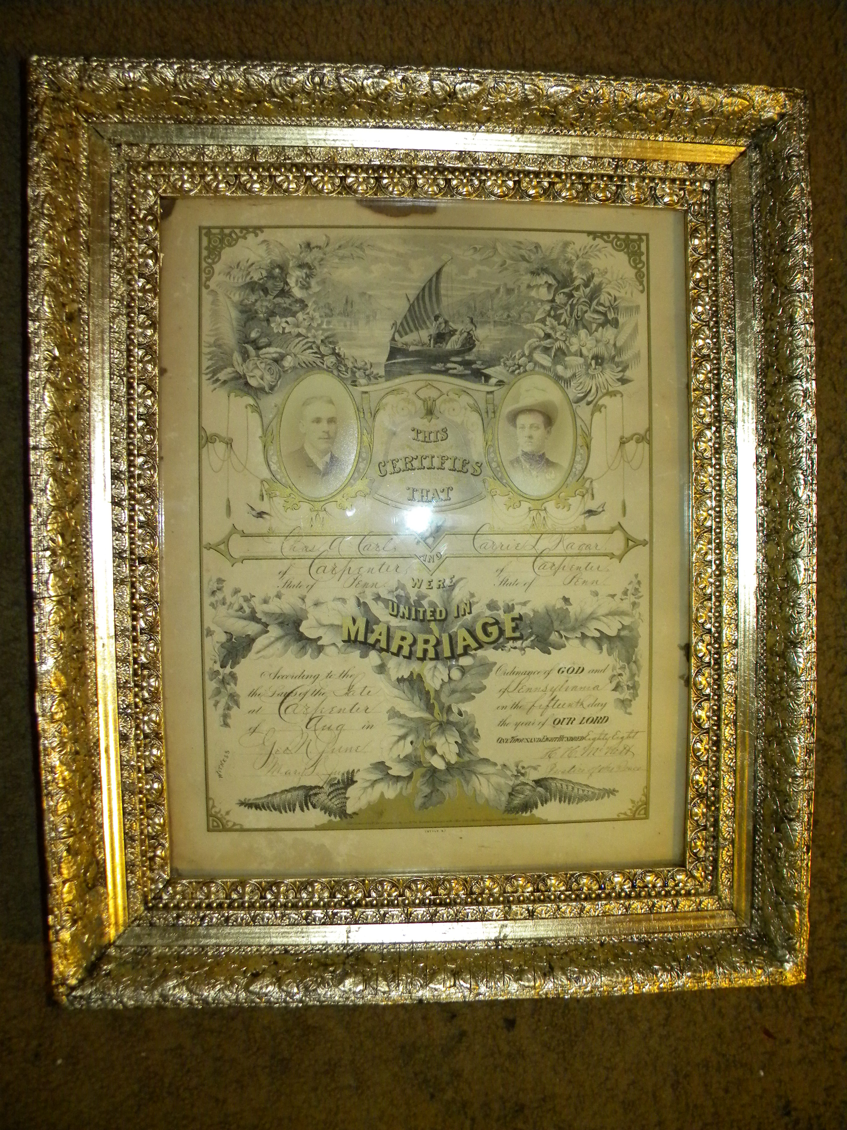 Vintage Plaster And Gold Frame Red 9 Steps