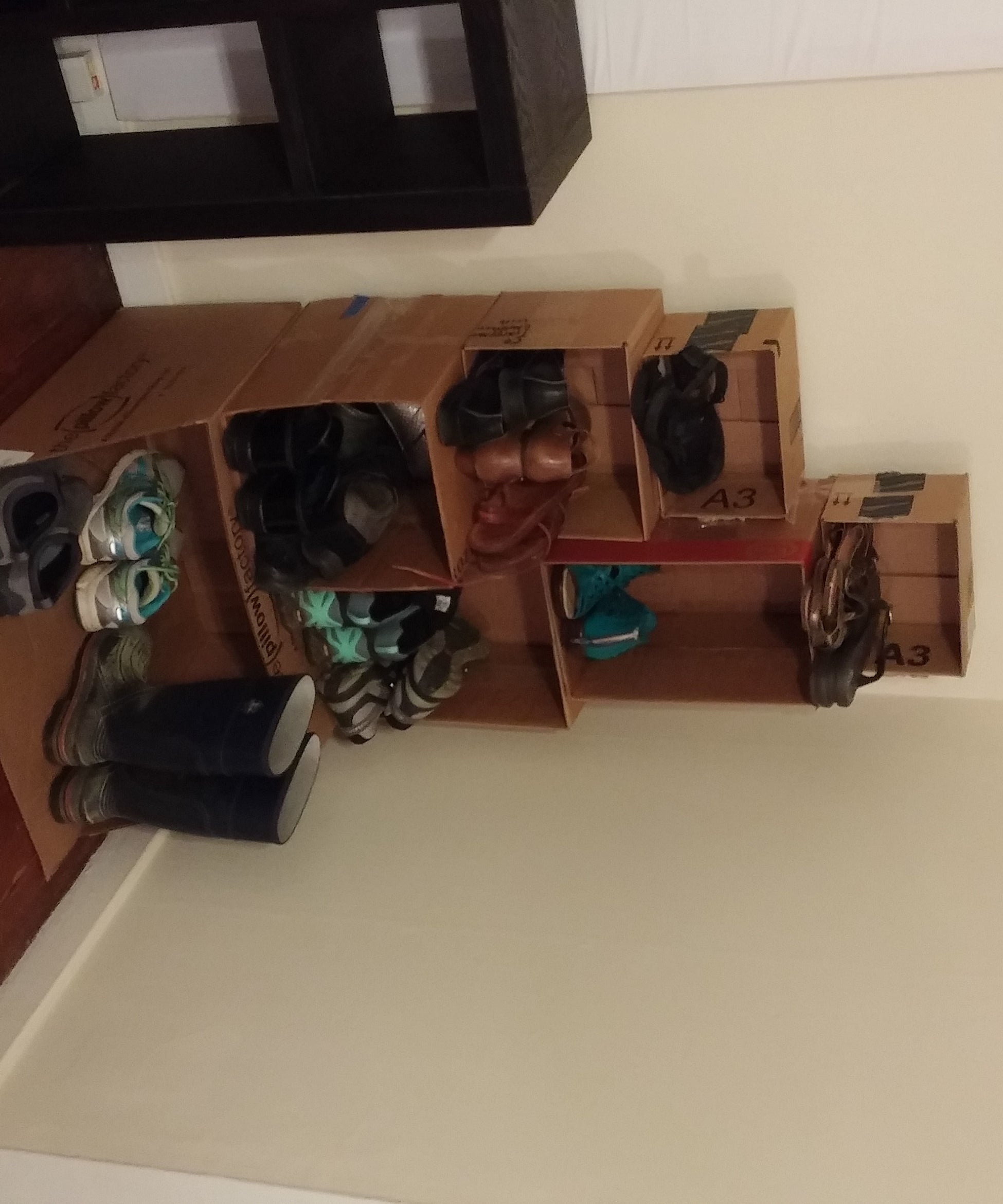 Cardboard Box Shoe Rack 5 Steps (with Pictures) Instructables