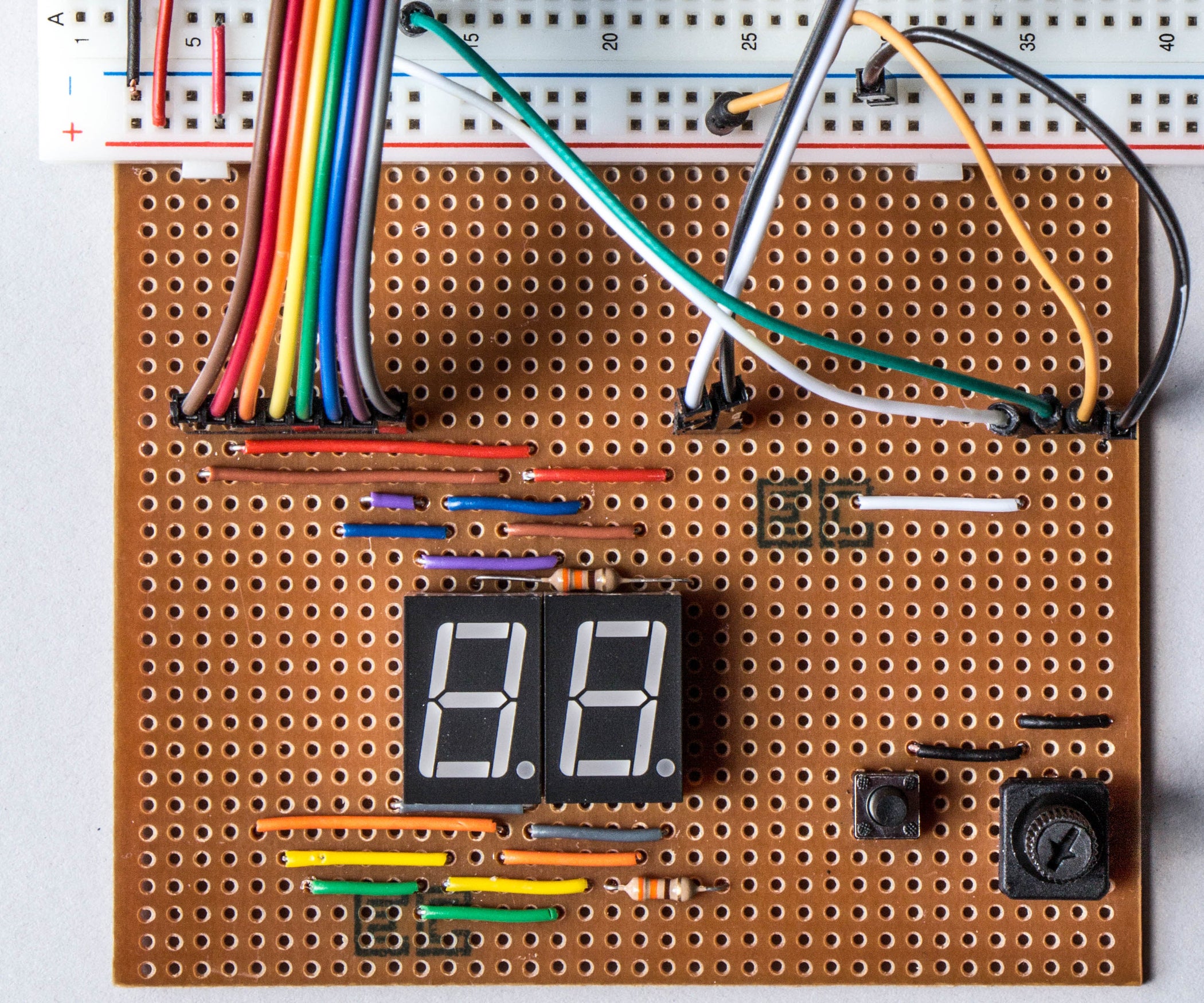 Dual 7segment Displays Controlled by Potentiometer in CircuitPython