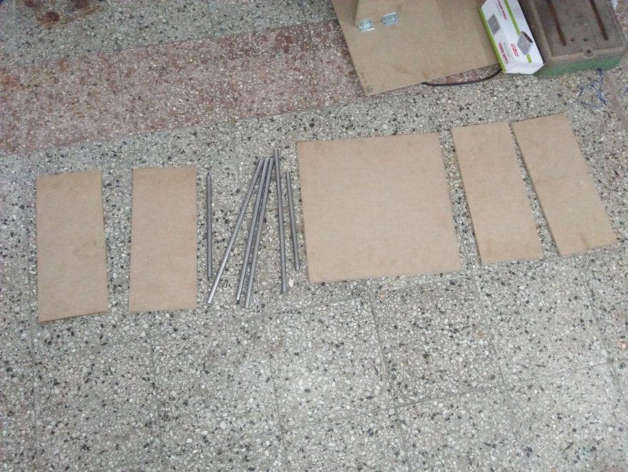 Metal Rod & MDF Wooden Sheet Part