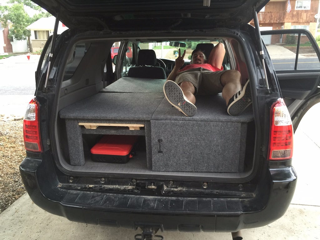 Toyota 4Runner Camper Sleeper Conversion With Table 4 Steps