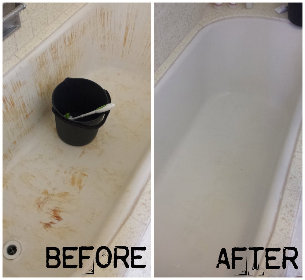 How To Turn Your Bleach Stained Red Bathtub White Again 4 Steps