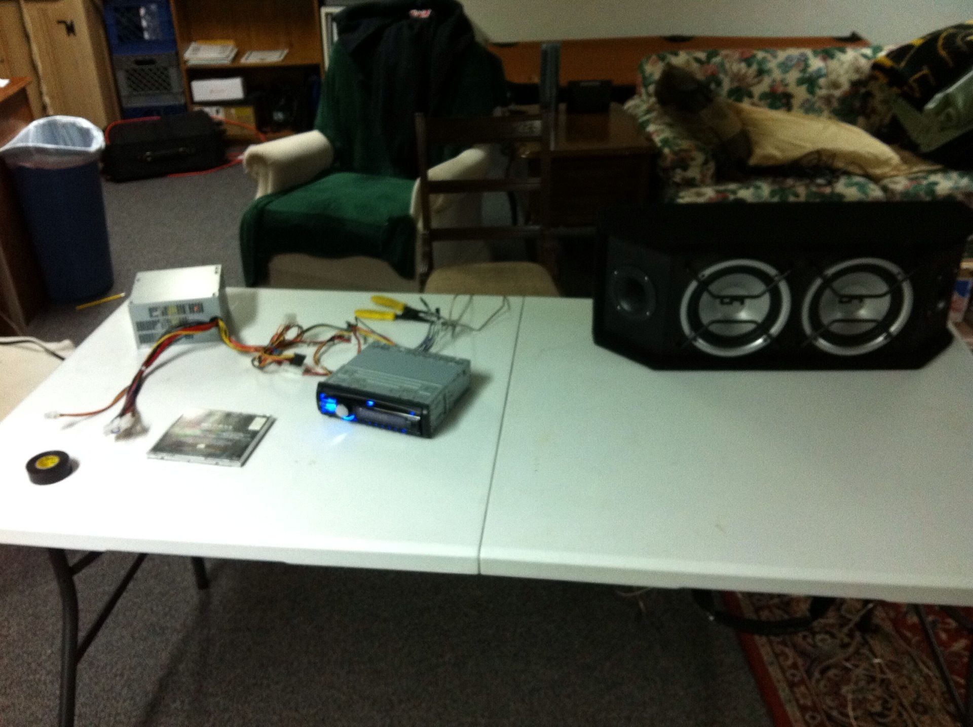 ATX Power Supply Powered Car Stereo in Home 4 Steps Instructables