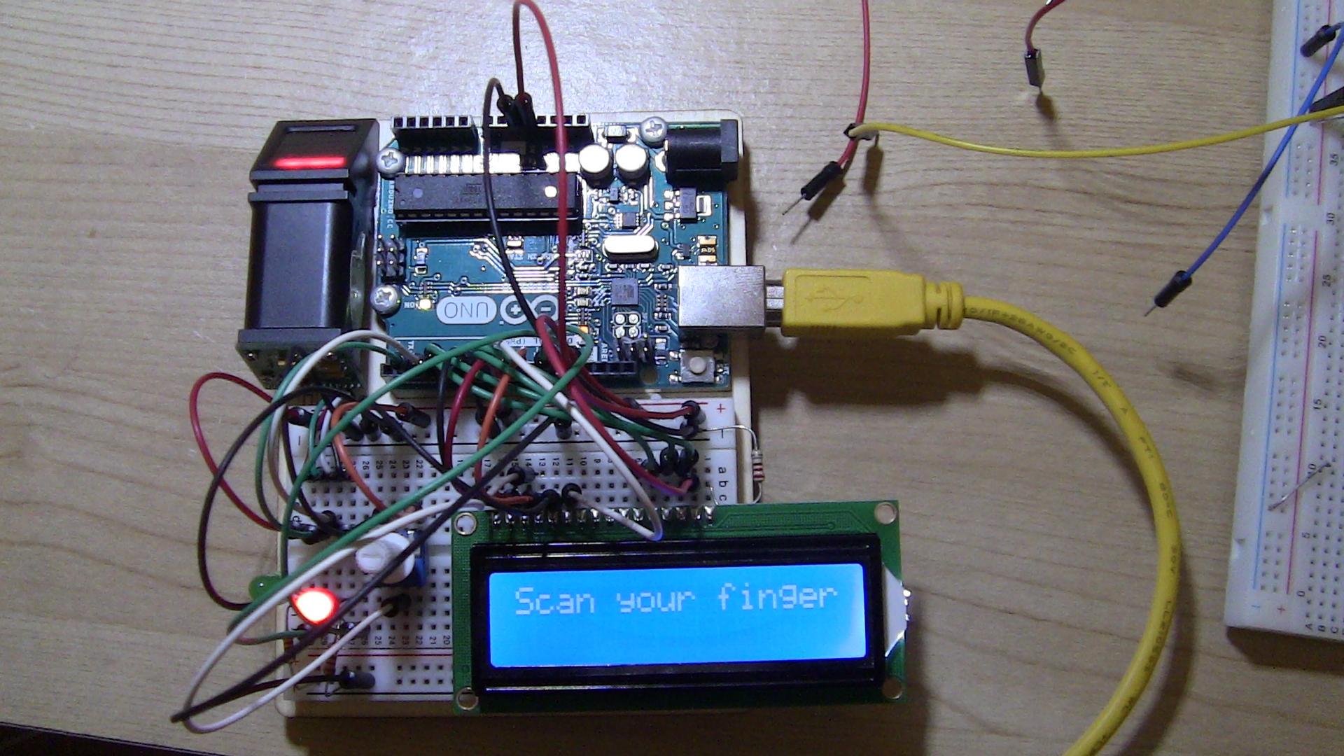ARDUINO FINGERPRINT SCANNER WITH 16X2 LCD | Trybotics