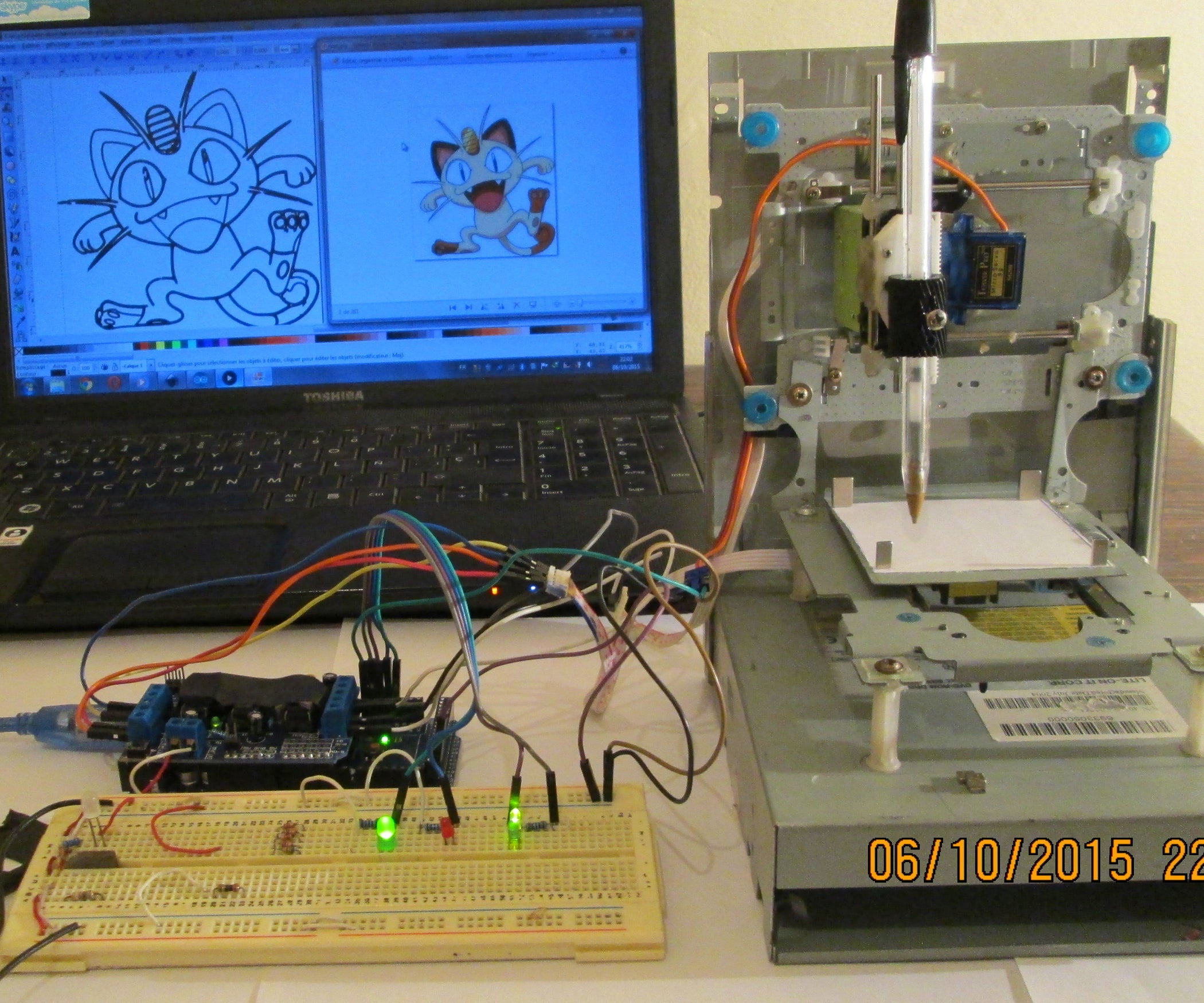 Mini CNC Machine Arduino Based & Adafruit Driver Motor L293D V1 & 2 Mini CNC Machine Arduino Based & Adafruit Driver Motor L293D V1 & 2 Mini Stepper CD DVD Player 1 9 Steps with