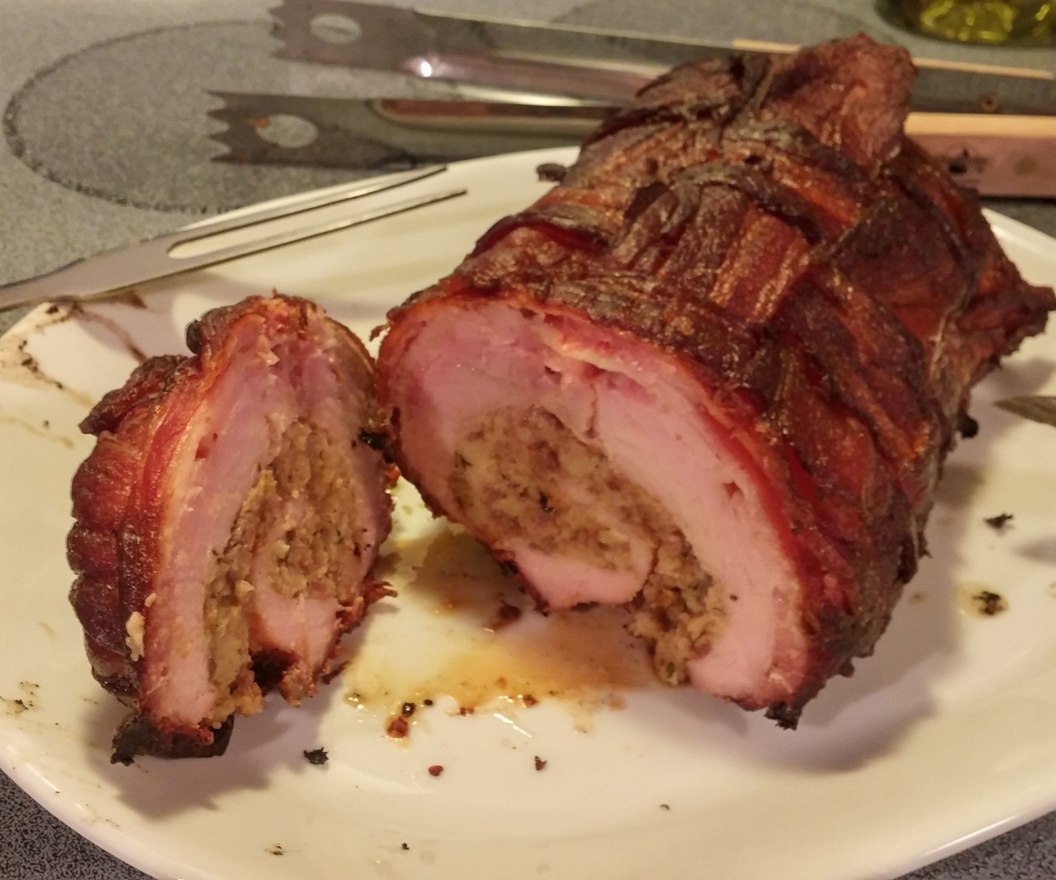 Bacon Wrapped and Stuffed Porketta Style Roast 5 Steps (with Pictures