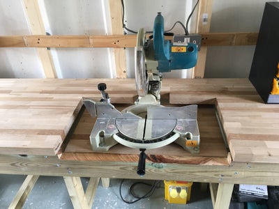 workbench with chop saw workbench with chop saw