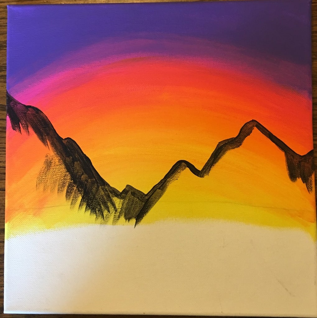 Paint A Mountain Sunset For Beginners 10 Steps With Pictures Instructables