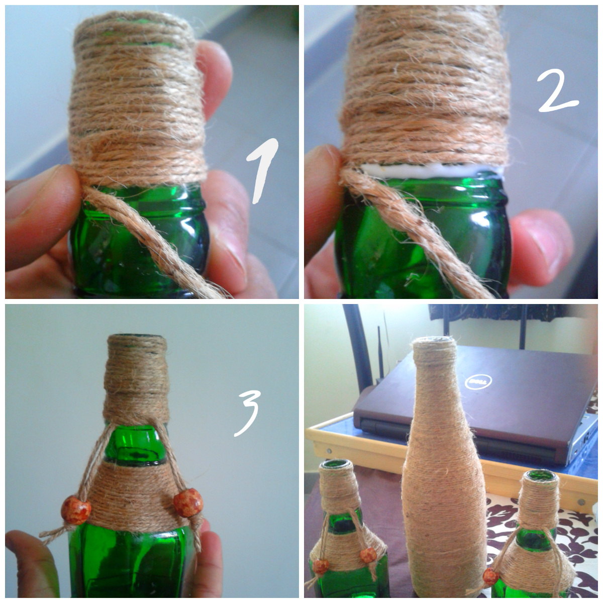 Jute Strings Glass Bottle Decoration Instructables