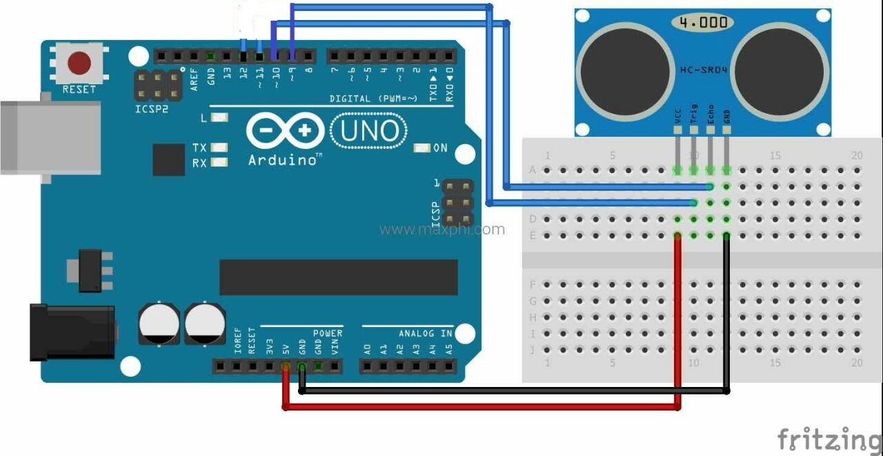 Security System Using Ultrasonic Sensor and Gsm Module | Trybotics