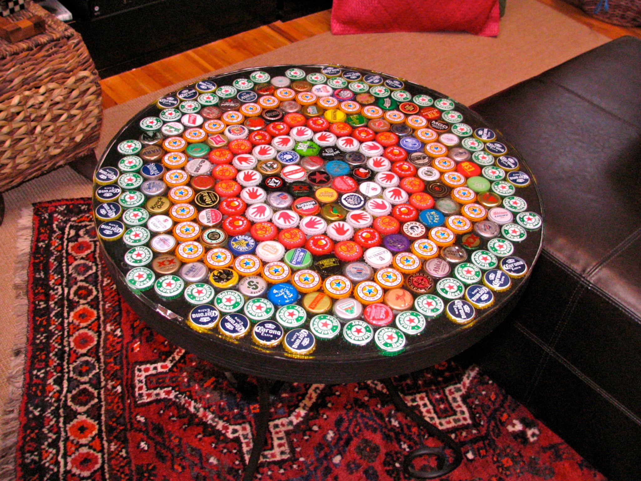 Bottle Cap Table With Poured Resin Surface 9 Steps (with Pictures)
