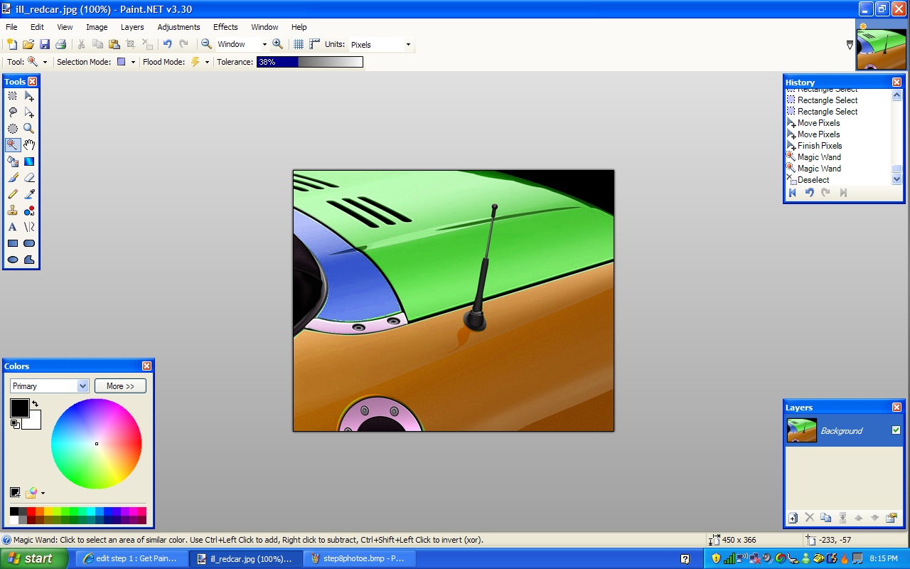 Change Background Color In Paint Net Changing Colors In A Picture Using Paint Net 3 Steps Instructables