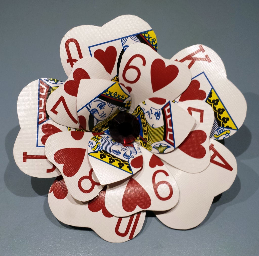 Poker Card Flower Hair Clip Pin 11 Steps With Pictures Instructables