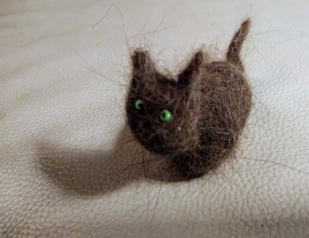 Felting A Mini Kitty From Your Cat S Fur 10 Steps Instructables