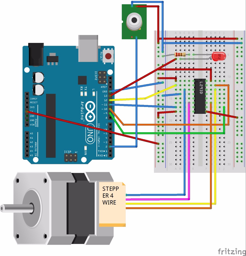 PIR SENSOR WITH ARDUINO ACTIVATE STEPPER MOTOR | Trybotics