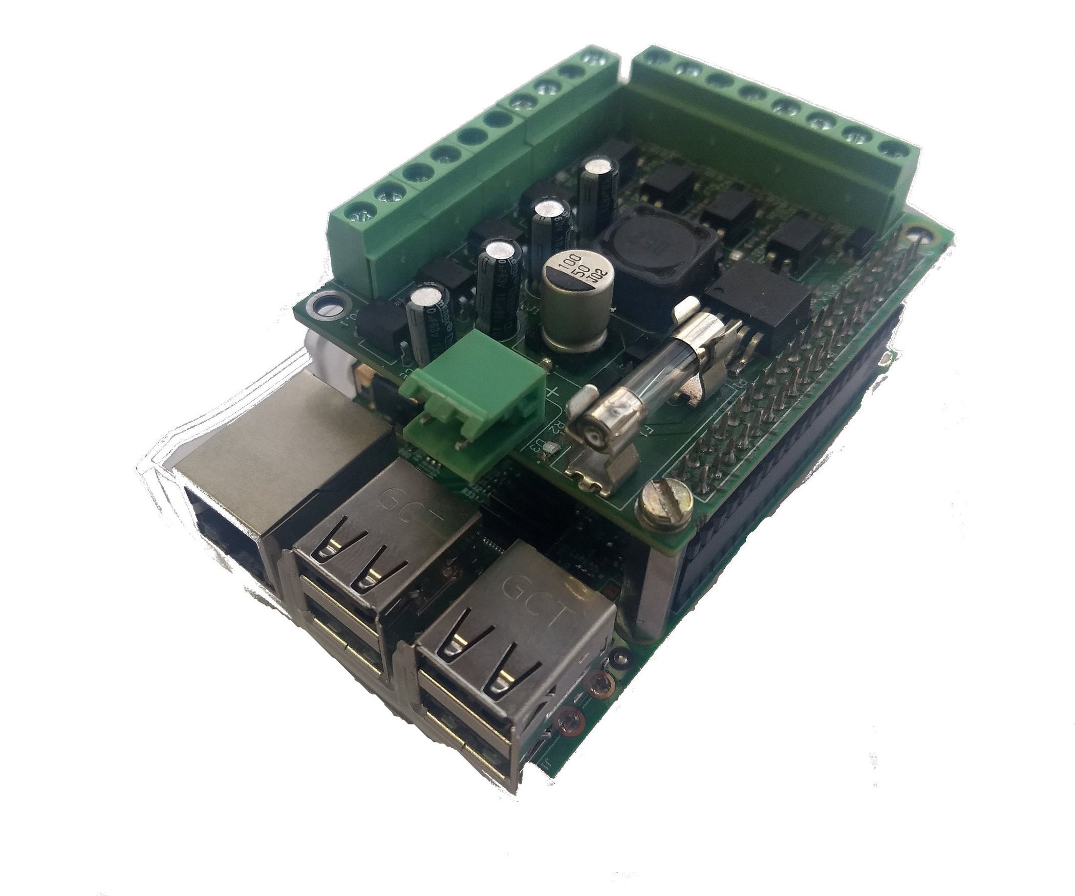 Raspberry Pi Isolated GPIO Board With 12-24VDC to 5VDC Power Supply : 3 ...