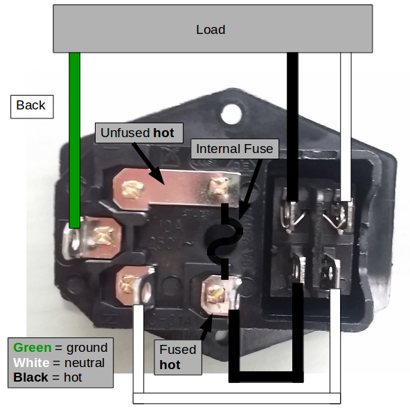 Wire Up a Fused AC Male Power Socket Trybotics