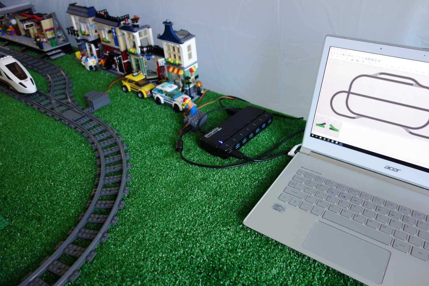 automated lego train track switch