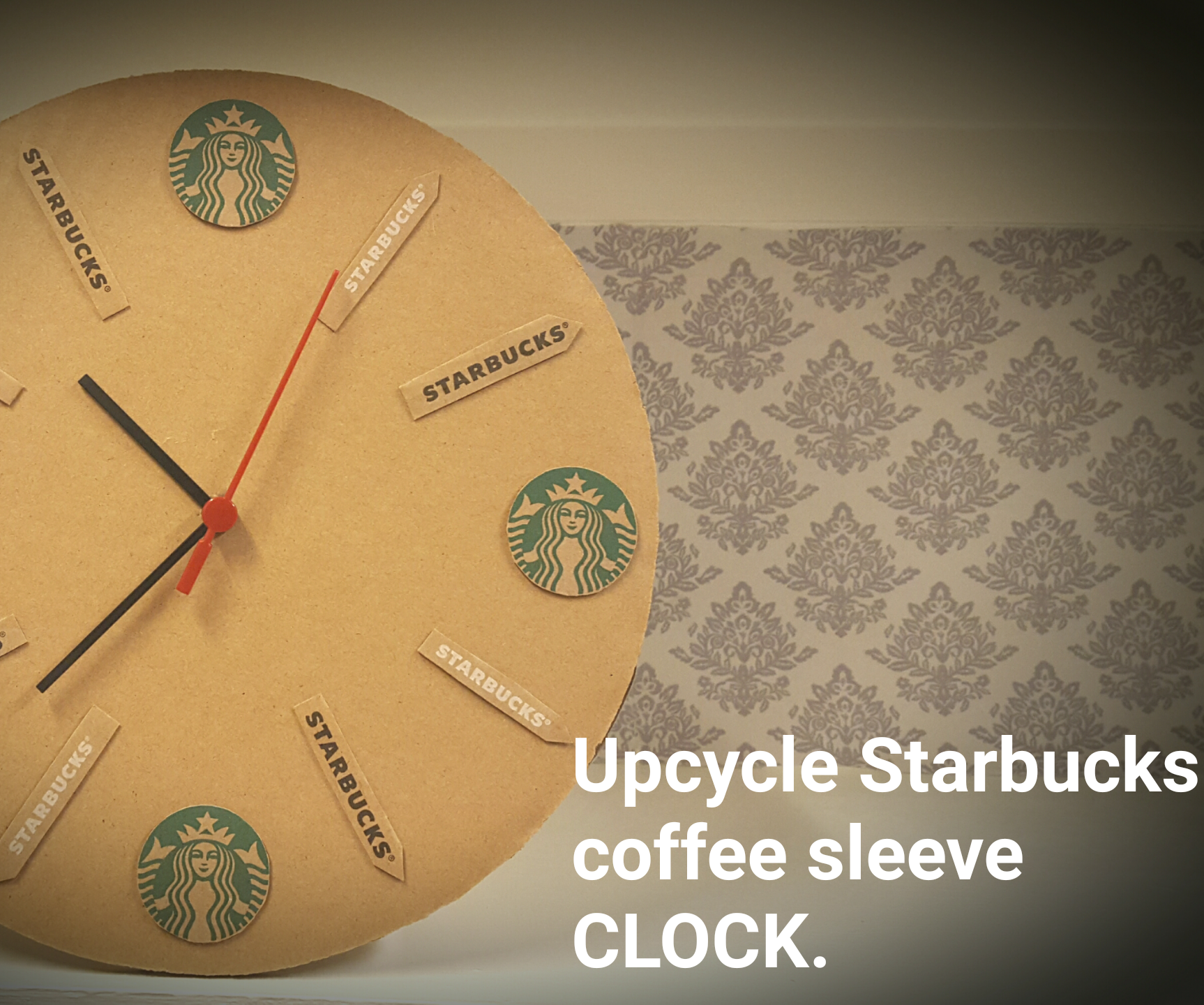 Starbucks Coffee Sleeves Upcycle Clock 5 Steps (with Pictures