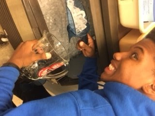 Take the Blender and Put Ice in the Cup.