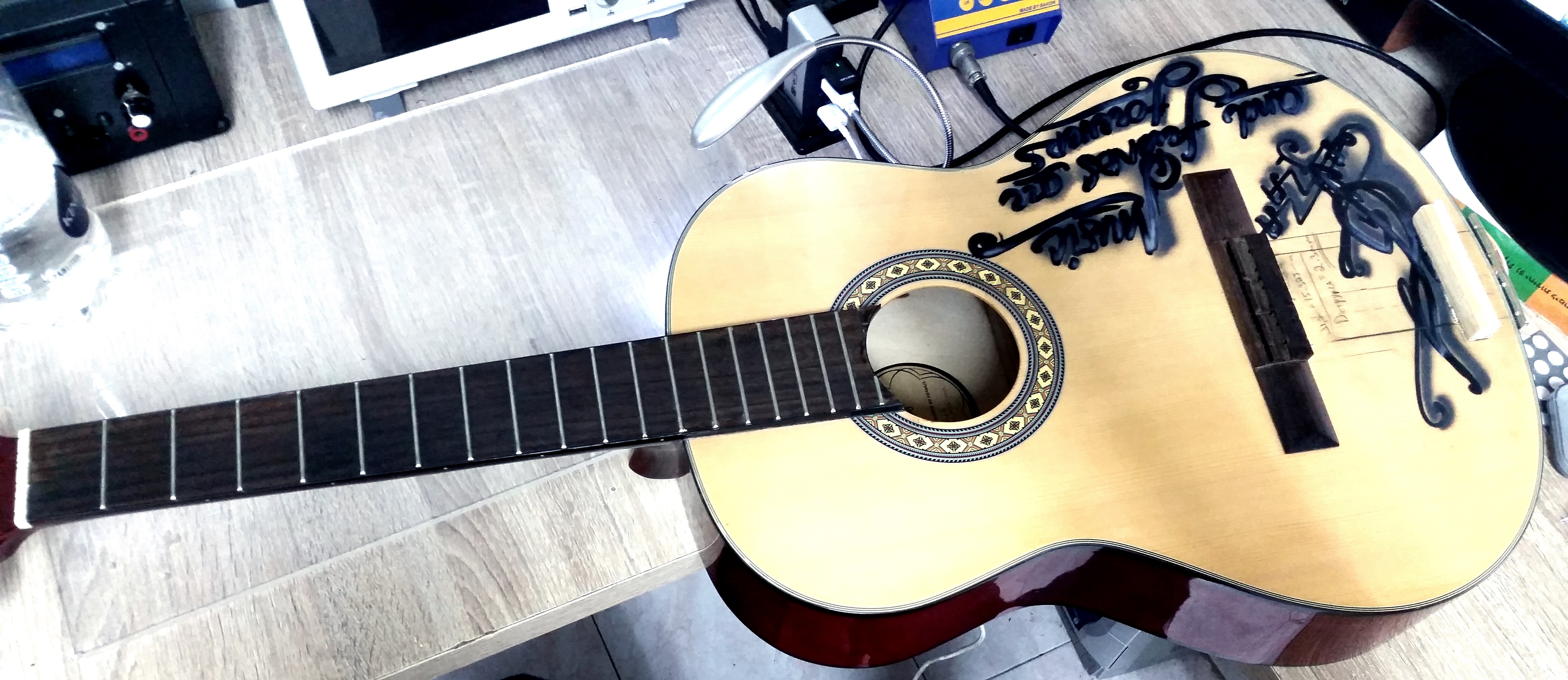 Acoustic Guitar to Electric Bass Guitar Conversion 5 Steps