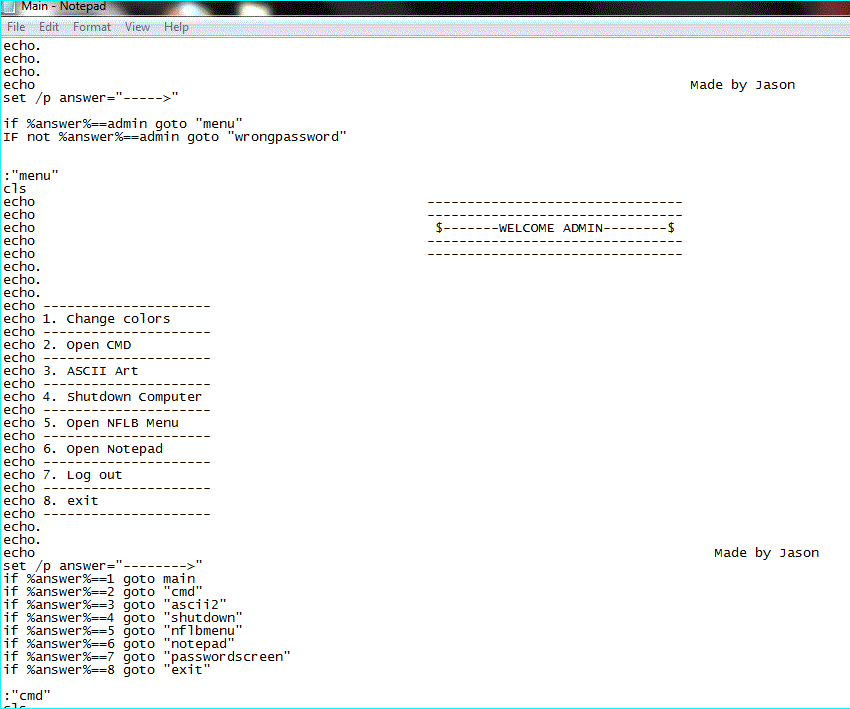 Batch Menu With Log-in System : 6 Steps - Instructables