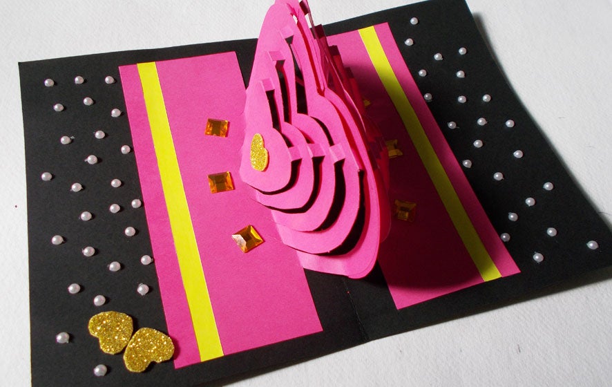 Diy 3d Kirigami Card Making Ideas How To Make Heart Pop Up Love Card 6 Steps With Pictures Instructables