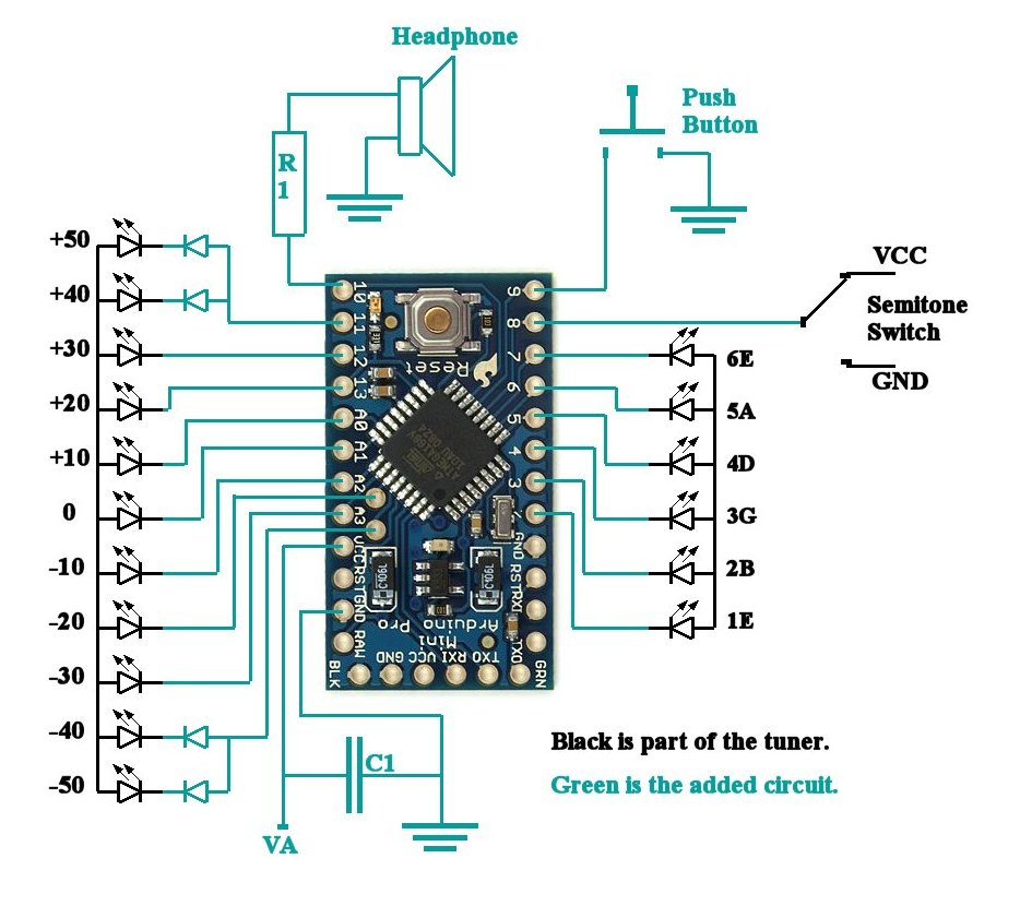 Guitar Tuner Circuit Diagram Arduino