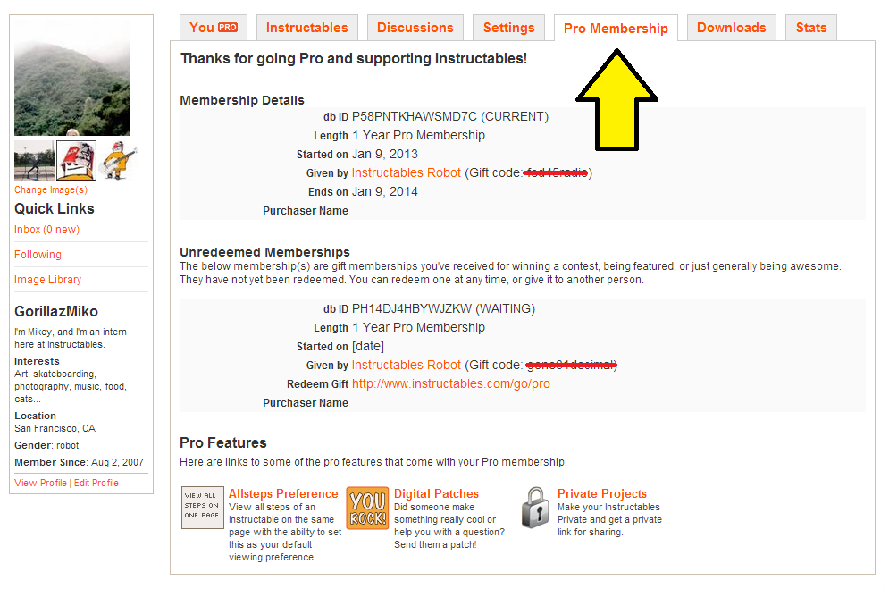 How To Redeem Your Instructables Pro Membership Code 3