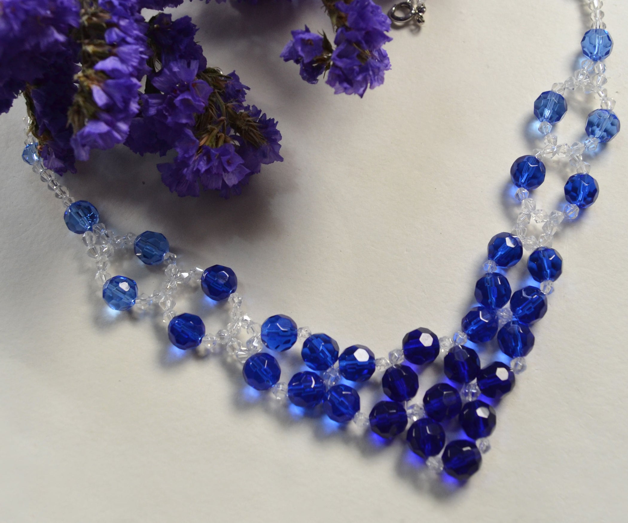 How to Make a Bling Handmade Blue and Clear Glass Bead