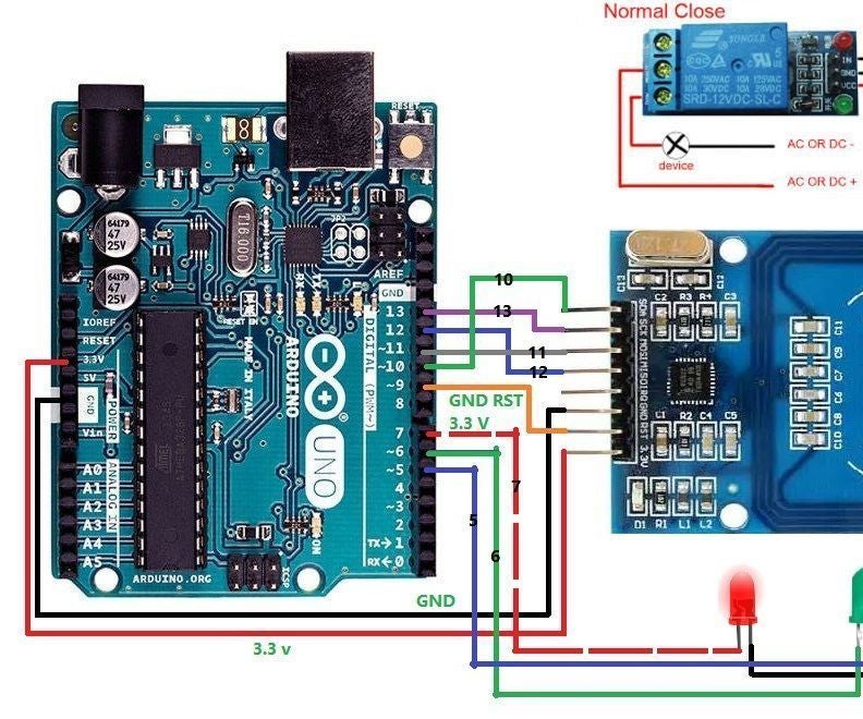 Arduino Uno and RFID Access Control With Relay Module