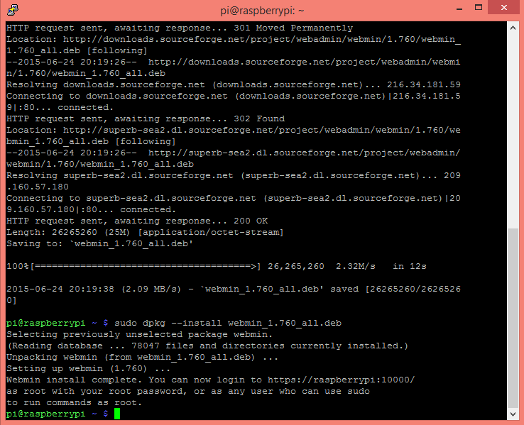 Adding Webmin to Manage a Raspberry Pi Trybotics