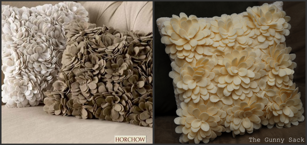 Knockoff Delancy Felt Petal Pillow From Horchow 9 Steps With