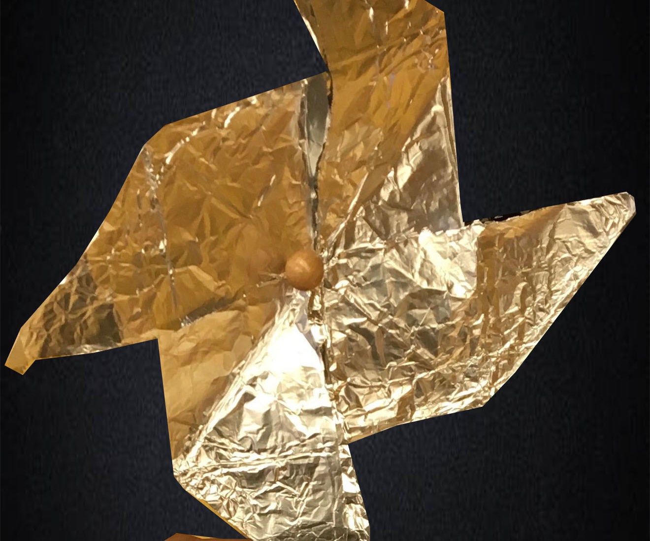 Aluminum Foil Origami Pinwheel 14 Steps