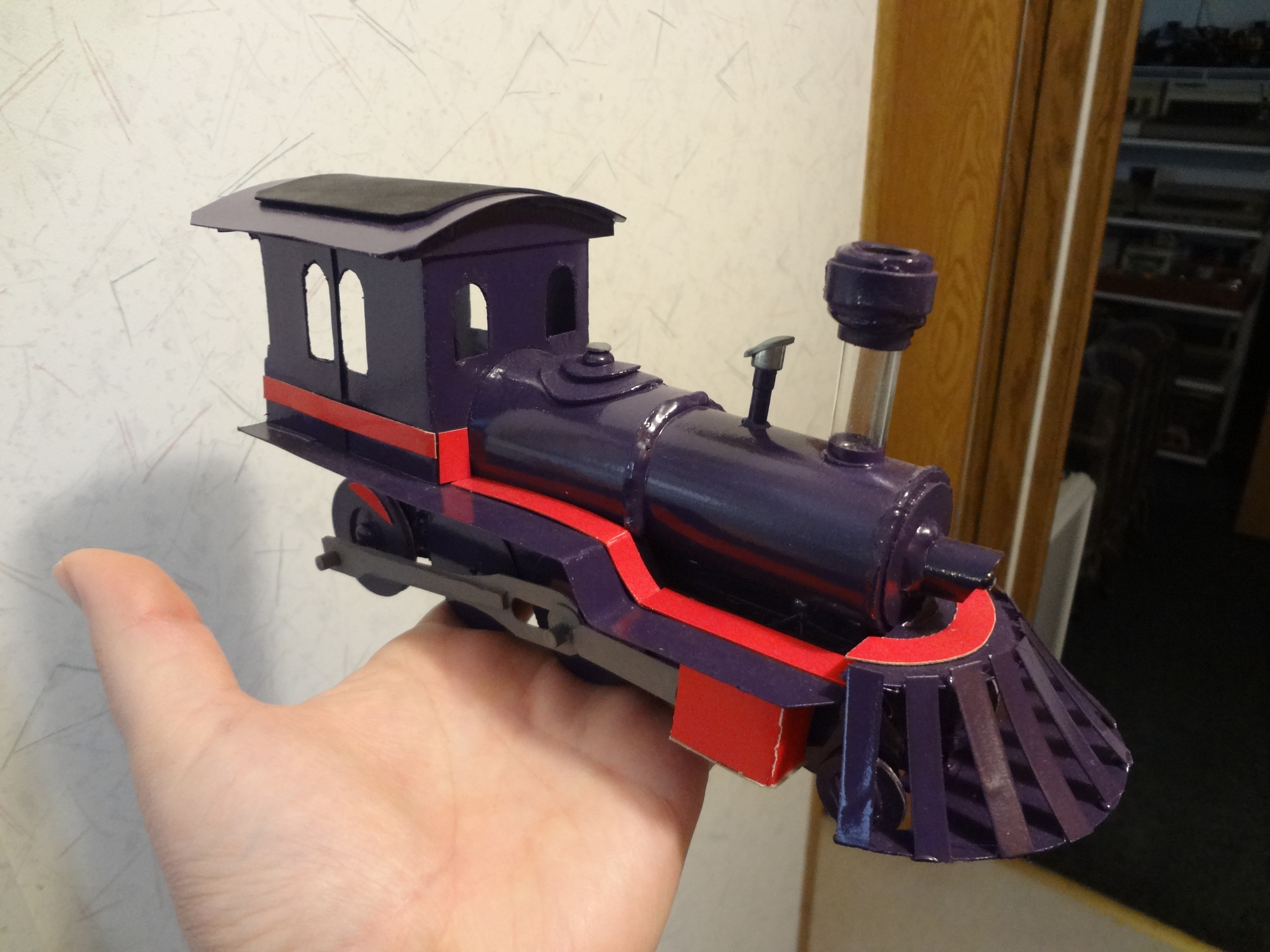 cardboard train model