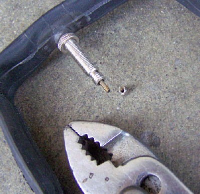 remove presta valve core with pliers